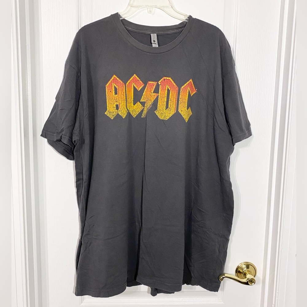 AC/DC Graphic Band Tee T-Shirt by Next Level Gray Men’s XXL